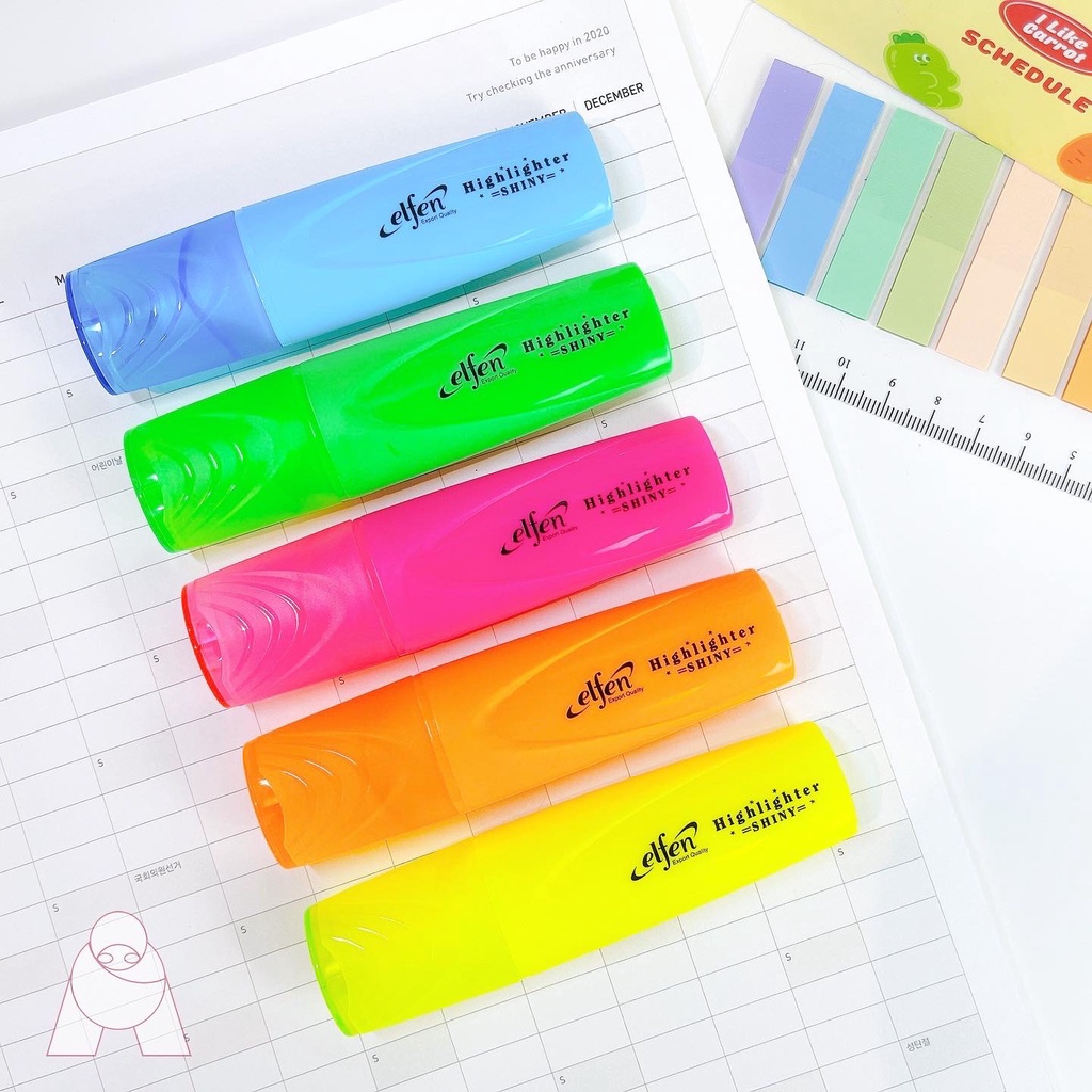 Elfen ปากกาไฮไลท์ ปากกาเน้นข้อความ มีให้เลือก 4 สี