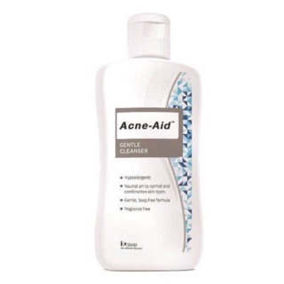 Acne Aid Gentle Cleanser #สีฟ้า สำหรับผิวบอบบาง100ml