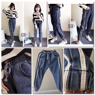 500.- ส่งฟรี🍒 :::jogging denim trousers:::