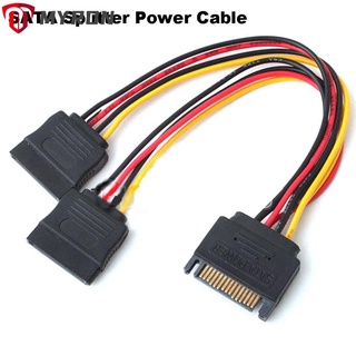 สายเคเบิ้ลอะแดปเตอร์สายเคเบิ้ล Y Splitter Power Male To 2 Female Sata