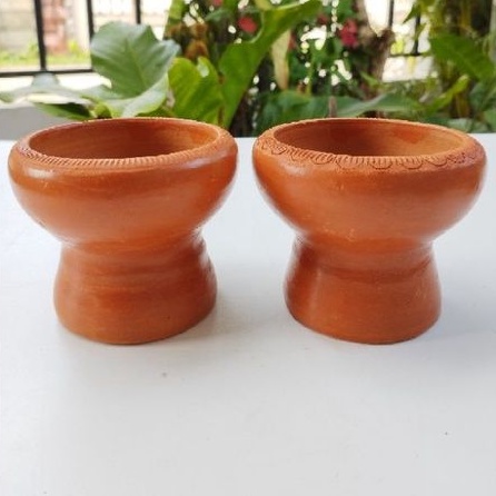 ถ้วยดินเผา  (ผางเปล่าไม่มีเทียน)​กว้าง 8.5 cm สูง 8 cm #เชิงเทียน