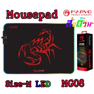 Marvo GAMING MOUSEPAD MG08 SIZE-M(แผ่นรองเม้าส์มีไฟปรับเปลี่ยนสีได้)