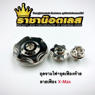 ชุดอุดจานไฟ+อุดเฟืองท้าย เลสแท้ Xmax,Xmax300ลายเฟือง