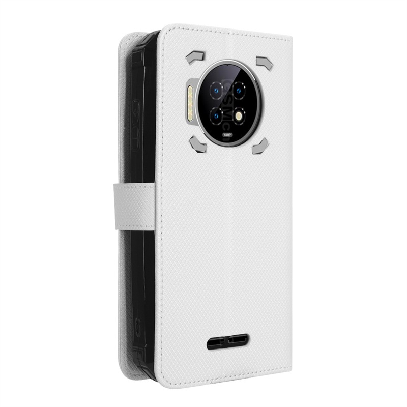 สําหรับ Oukitel WP19 รูปแบบเพชรหรูหรา Anti-Slip PU กระเป๋าสตางค์พรีเมี่ยม Lanyard Drop Case สําหรับ 