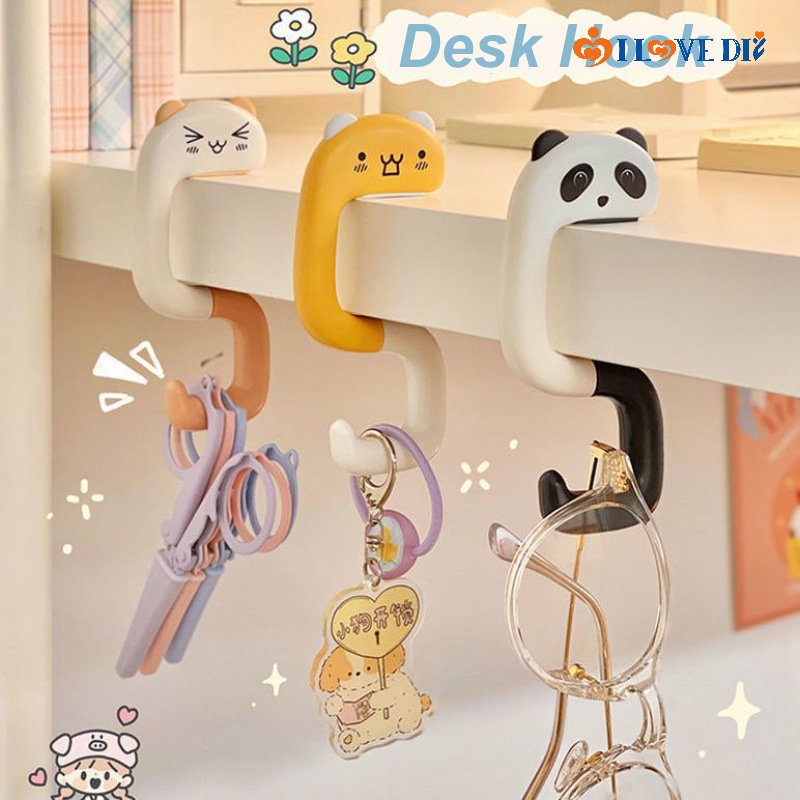 1 ชิ้น แบบพกพา ที่แขวนกระเป๋า / แมวน่ารัก แพนด้า พับ ตะขอตั้งโต๊ะ / อเนกประสงค์ ไร้รอยต่อ กันลื่น ที่เก็บกระเป๋า