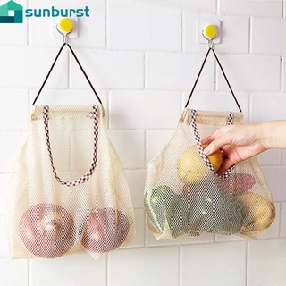 1Pc Kitchen Portable Hangable Fruit Vegetable Storage Net Bag / Reusable Onion Garlic Large Capacity Storage Bag