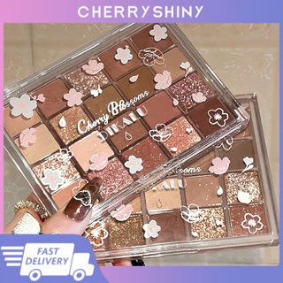 ร้อนแรง! Dikalu 20สี Night Cherry Dance Eye Shadow แผ่น Pearlescent Matte Eye Shadow แผ่น High-Gloss Shadow Earth สีอายแชโดว์ Cherry Blossom Eye Shadow
