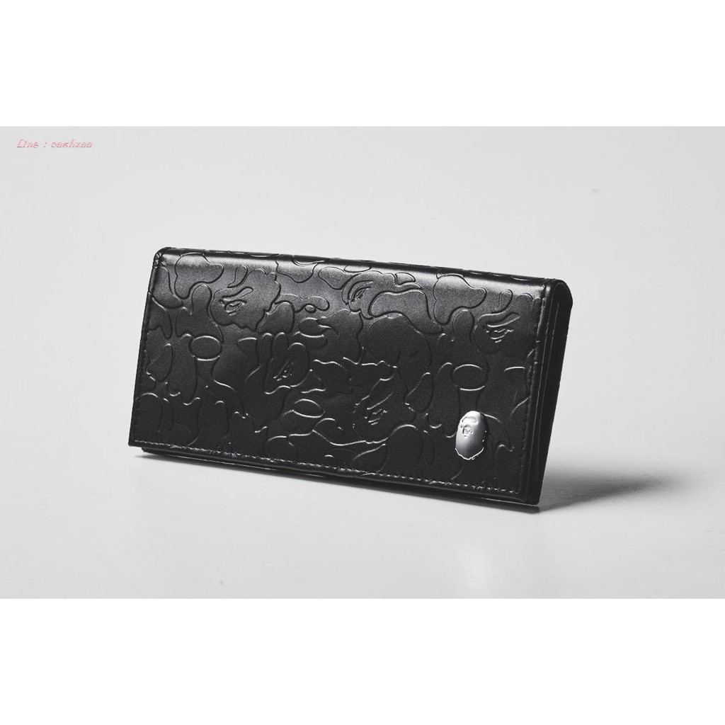 (แท้ 💯%‼ Factory)  🍒🍒 A BATHING APE Bape Camo Leather Long Wallet กระเป๋าเงินใบยาว ด้านในมีช่องใส่บัตรและเหรียญ