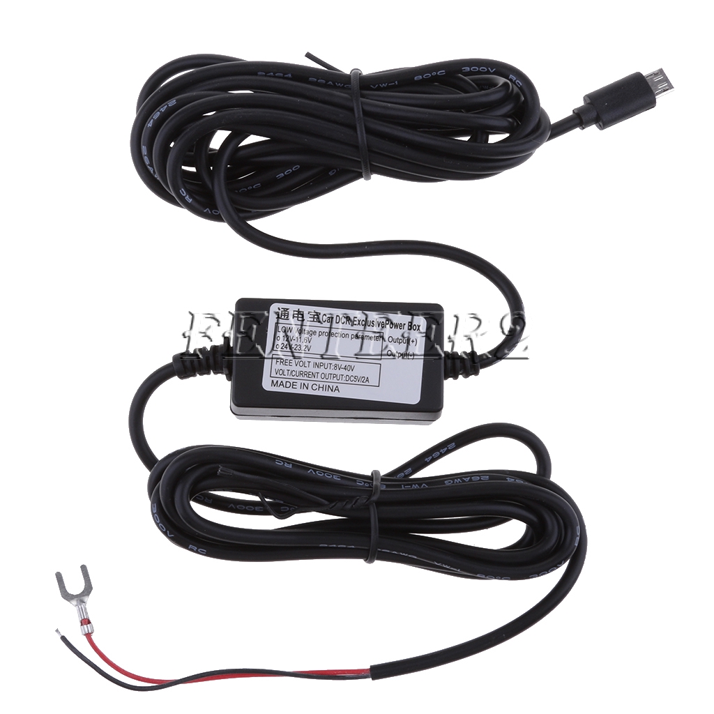 สายชาร์จในรถยนต์ Micro USB 12V-35V ถึง 5V สําหรับกล้อง DVR 3.5 เมตร