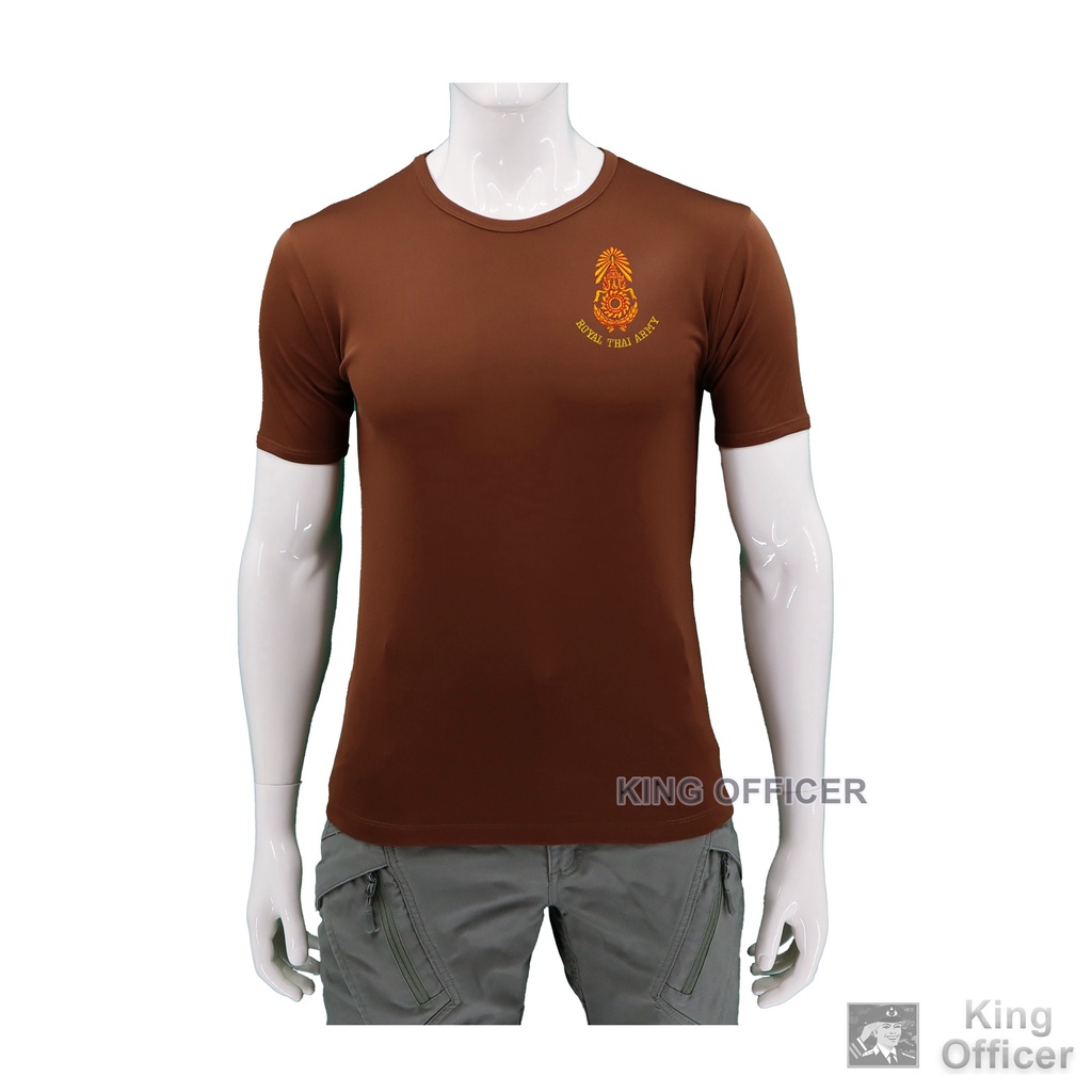 เสื้อยืดทหารบก เสื้อรองในทหาร ปักตรา กองทัพบก คอกลม ลายพราง สีดำ  สีขาว สีเขียวขี้ม้า  สีน้ำตาล  สีกรมท่า คุณภาพดี - รูปที่ 3