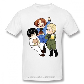 เสื้อยืดโอเวอร์ไซส์สไตล์ใหม่ขายร้อนน่ารักพิเศษ TShirt Hetalia Axis Powers Personifications ของประเทศ World War II Anime