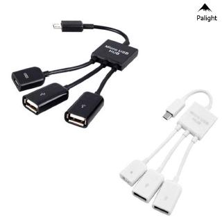 สายอะแดปเตอร์ 3 in 1 เชื่อมต่อ Micro USB Double USB 2.0 Host OTG