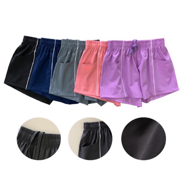 กางเกงวิ่งขาสั้นหญิง [SW13] เอวสูง ผ้ายืด4Way สีสันน่ารัก ใส่ออกกำลังกายทั่วไปและใส่ว่ายน้ำได้