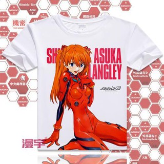 เสื้อยืดลำลอง◙EVA Evangelion Asuka เสื้อผ้าการ์ตูนญี่ปุ่นแขนสั้นเสื้อยืดส่วนบุคคลเสื้อผ้าต่อพ่วงส่วนบุคคลS to4XL