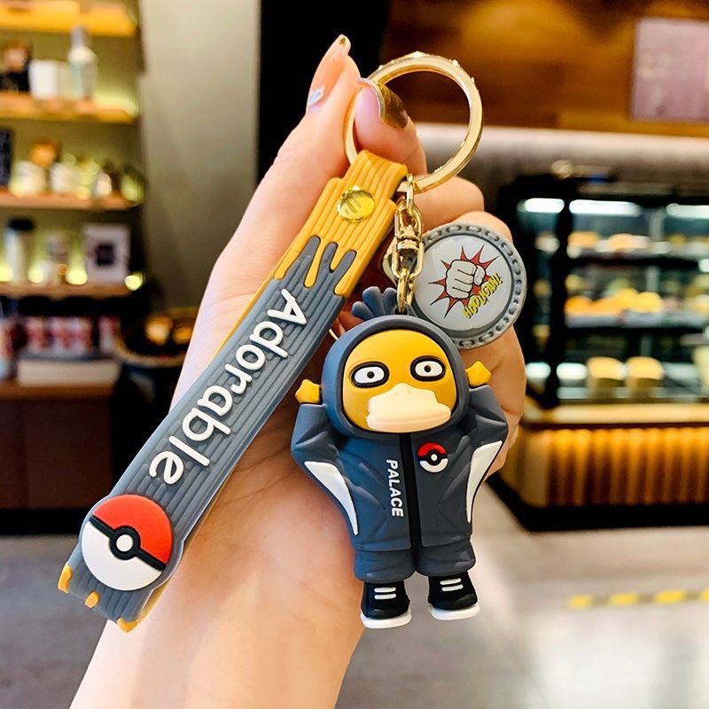 Pokemon psyduck พวงกุญแจออกแบบแฟชั่นพวงกุญแจออกแบบการ์ตูนพวงกุญแจกระเป๋าแหวนกระเป๋าสตางค์การ์ตูน pik