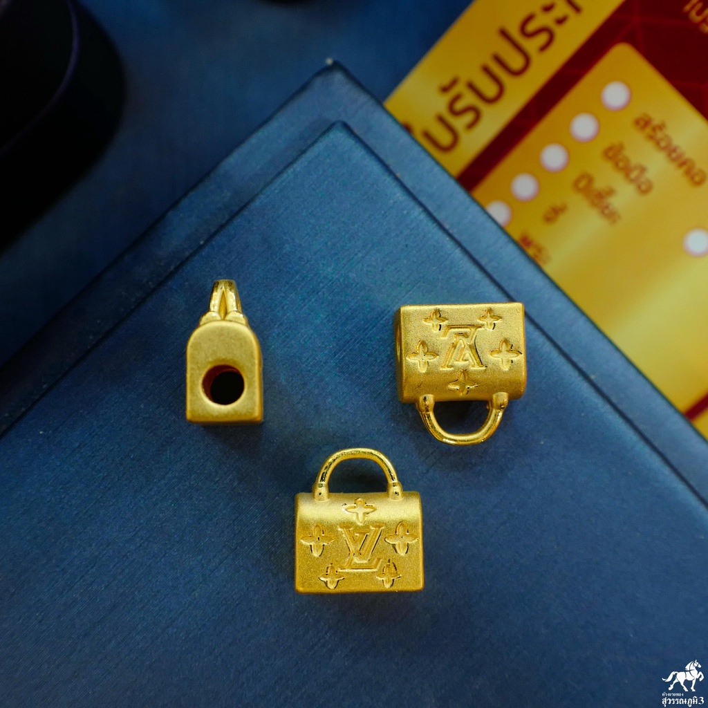 ชาร์มกระเป๋าแอลวีสปีดี้(Speedy)1.1-1.2 กรัม ทองคำแท้ 99.99% ขนาด 11 มิล ⛩งานแต่งปี่เซี๊ยะทองคำแท้ฮ่องกง