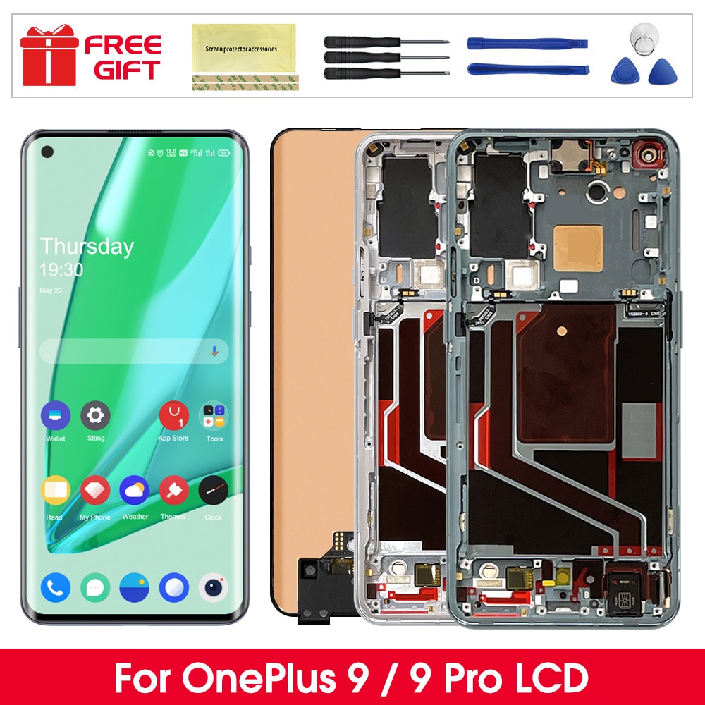จอแสดงผล Super AMOLED สําหรับ OnePlus 9 LE2113, สําหรับ OnePlus 9 Pro LE2121 จอแสดงผล Lcd Touch Scre