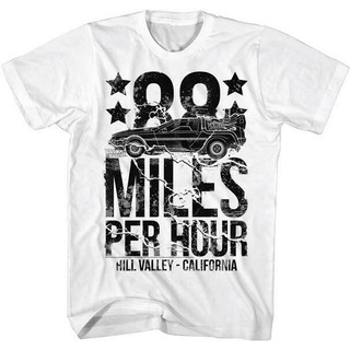 เสื้อยืดผ้าฝ้ายพิมพ์ลายขายดี เสื้อยืด ลาย 88 Mph Delorean Hill Valley California สําหรับผู้ชาย