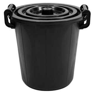 🔥แนะนำ!! ถังน้ำพร้อมฝา 28 ล. รุ่น 10 สีดำ Water Storage Bucket with Lid No.10 28 L. Black Color