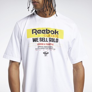 [LEEE]REEBOK : เสื้อยืดแขนสั้น UNISEX  รุ่น CLASSICS WE SELL GOLD TEE สี white คอกลม