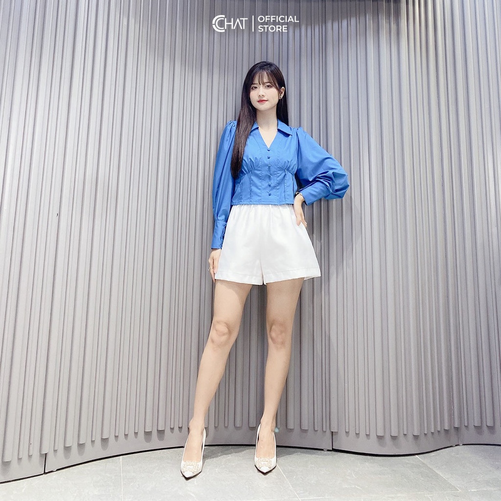 เสื้อเชิ้ตผู้หญิง ซีซีฮาท คอปกผู้ชายหัวเข็มขัดสไตล์วัสดุดิบคุณภาพสูงสไตล์อ่อนเยาว์ 22FDT2001OT