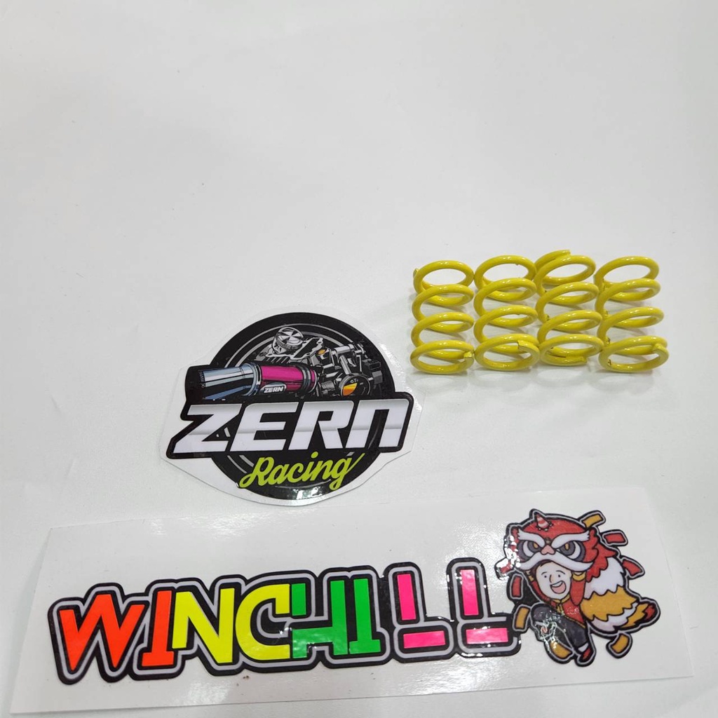 แผ่นครัช สตอเบอรี่ + สปริงครัชแต่ง zern 4 ตัว WAVE100 , NOVA , TENA , LS แถมสติ๊กเกอร์ช่างเซิน