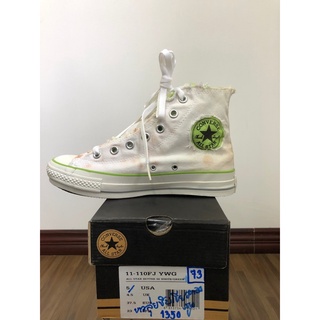 รองเท้า Converse all star รุ่น Converse73: 11-110FJ YWG สีขาว/เขียว/ส้ม งานแท้100% โปรโมชั่นลดราคา 40%