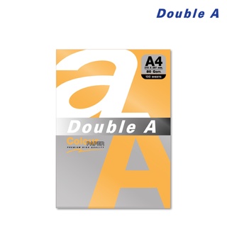 Double A กระดาษสี A4 80 แกรม (100 แผ่น) สีส้มพีช Peach