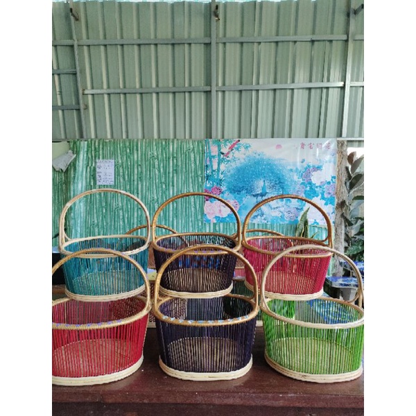 โครงตะกร้าทรงรีขนาดกลาง 11"x12"x6" พร้อมชุดเส้นสาน ไซส์m