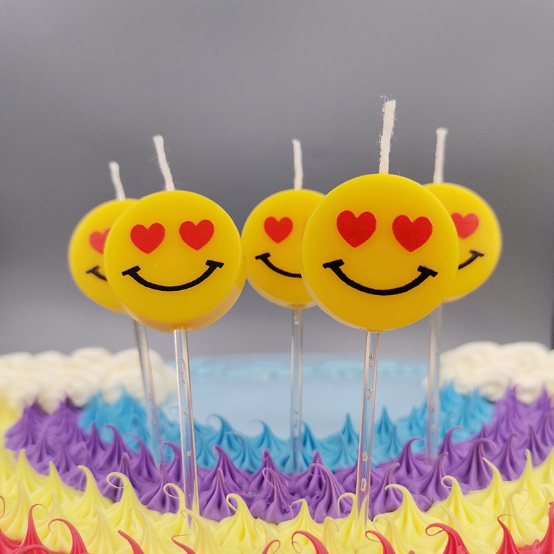 AA11 เทียนวันเกิด เทียนเค้ก ลายหน้ายิ้ม ลายอมยิ้ม สดใส เทียนปีใหม่ - รูปที่ 4