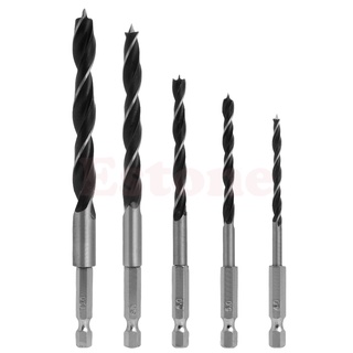 PCF* 4 5 6 8 10mm 5pcs Quick Change Metal Tools 1/4" Hex Shank Wood HCS Drill Bit Set