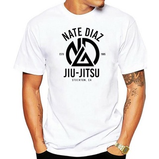 เสื้อยืดผ้าฝ้าย เสื้อยืด พิมพ์ลายโลโก้ Nate Diaz Nate Diaz Jiu Jitsu MM A สีขาว สําหรับผู้ชาย ผู้หญิง