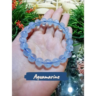กำไลข้อมือหิน อความารีน (Aquamarine) ~Premium grade ขนาด10มิล สวยใสมาก