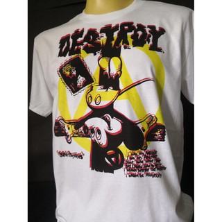 เสื้อวงนำเข้า Seditionaries Destroy Crucified Mickey Sex Pistols Anarchy Anti Hero Vivienne T-Shirt