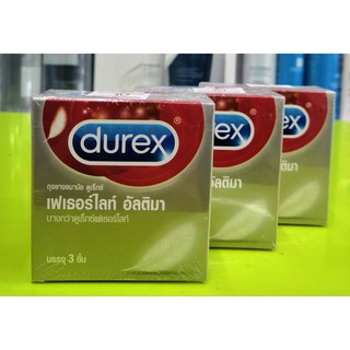 (3 กล่อง)ถุงยางอนามัย Durex Fetherlite 3ชิ้น/กล่อง