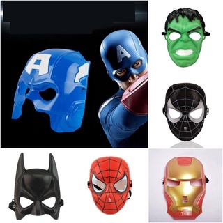 หน้ากากคอสเพลย์ Superhero Avengers Spiderman Hulk Iron Man Captain America Batman เหมาะกับของขวัญฮาโลวีน