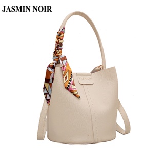 Jasmin Noir กระเป๋าถือ กระเป๋าสะพายไหล่ หนัง PU ทรงบักเก็ต สําหรับสตรี