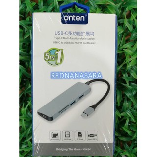 Onten 5in1 usb-C to hub usb v3.0 x 3 + SD/TF รุ่นOTN-9601