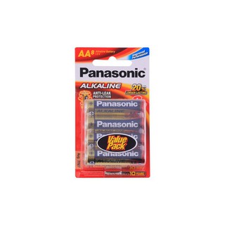 ถ่านอัลคาไลน์ AA LR6T/8B PANASONIC | PANASONIC | LR6T/8B ถ่านไฟฉายและเครื่องชาร์จ งานไฟฟ้า วัสดุก่อสร้าง ถ่านอัลคาไลน์ A