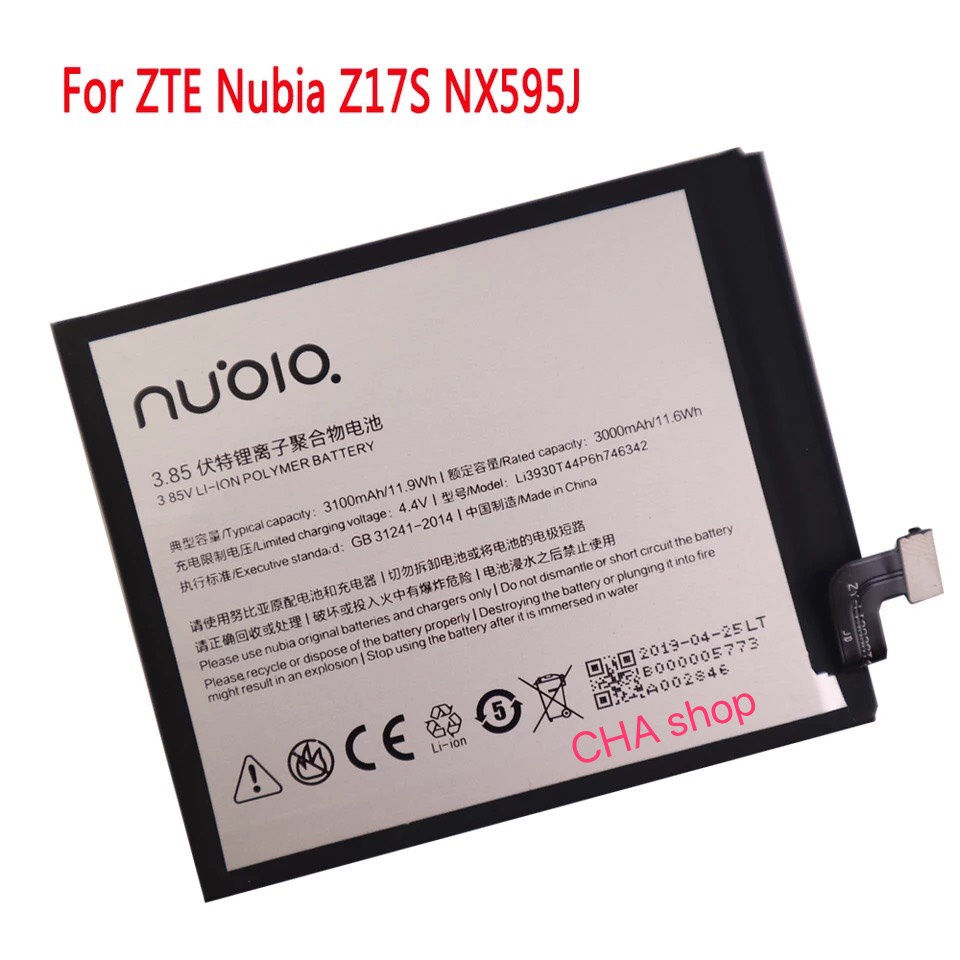 แบตZ17s แบตเตอรี่ ZTE Nubia Z17S NX595J Li3930T44P6h746342 3000mAh Battery for ZTE Nubia Z17S NX595J