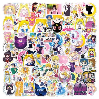 สติกเกอร์ กันน้ำ ลายการ์ตูนเซเลอร์มูน 50 ชิ้น