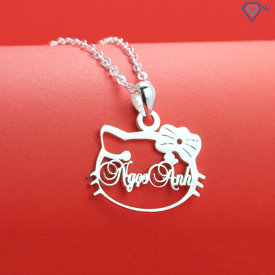 สร้อยคอเงินสําหรับเด็กผู้หญิง สลักชื่อ Hello Kitty DCT0019 - TNJ Jewelry
