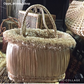 👜กระเป๋าถือสานhandmade ทรงถัง🧳