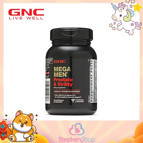 GNC Mega Men Prostate and Virility, 90 Caplets, Supports Sexual Health