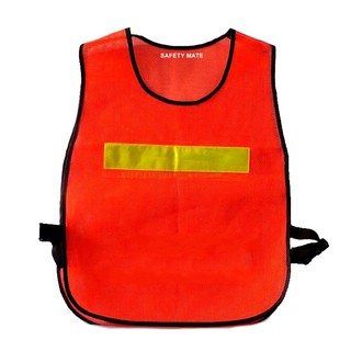 Safety Mate เสื้อตาข่ายสะท้อนแสง 1 ตัว เสื้อจราจร รุ่น 64006 (ส้ม) 1 แถบ