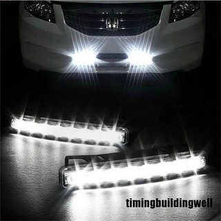 Twth ไฟตัดหมอก LED 8 ดวง DRL สีขาว สําหรับติดรถยนต์