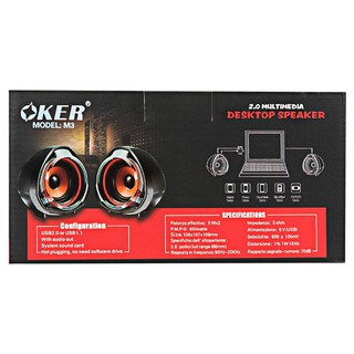 OKER ลำโพงคอม M3 Speaker USB/650W - สีดำ