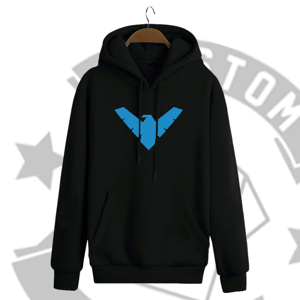 เสื้อสเวตเตอร์มีฮู้ดโลโก้ Nightwing Superhero