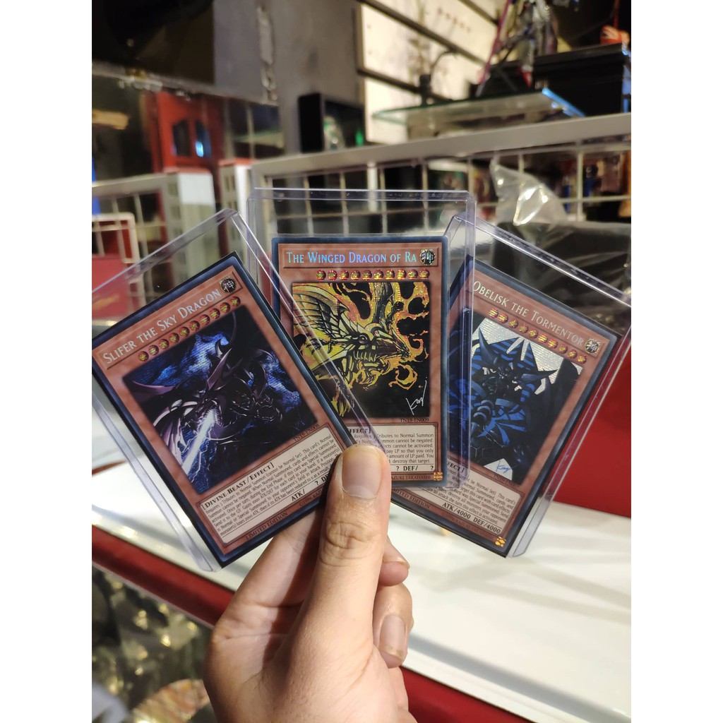 UK Prismatic Secret Rare Yugioh Combo Card Egyptian God Osiris Ra Obelisk