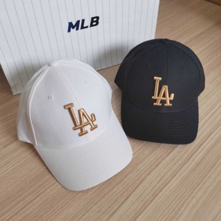 แท้ 100% 🖤💛 MLB Metal Logo Ball Cap / หมวก MLB โลโก้ LA สีทอง / หมวก NY แท้ 100% นำเข้าจากเกาหลี🇰🇷